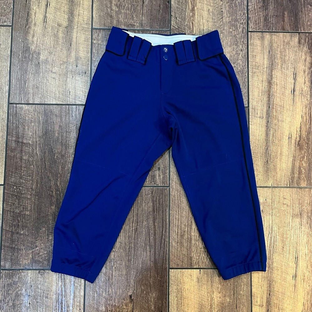 Boombah Baseball Pants Knickers Youth Size 28 Blue Black piping unisex Softball